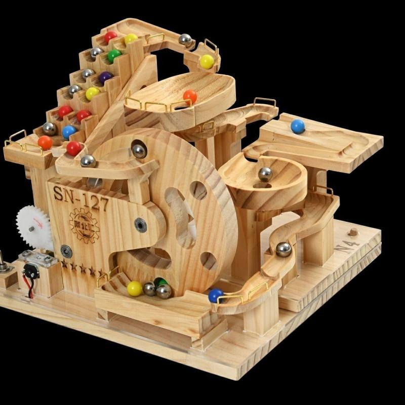 Modèle de puzzle éducatif en bois à assembler, difficulté élevée, jouet mécanique à billes pour garçons et filles, cadeau d’anniversaire DIY.  | Jouets/Véhicules pour enfants/Jeux éducatifs/Briques/Modèles